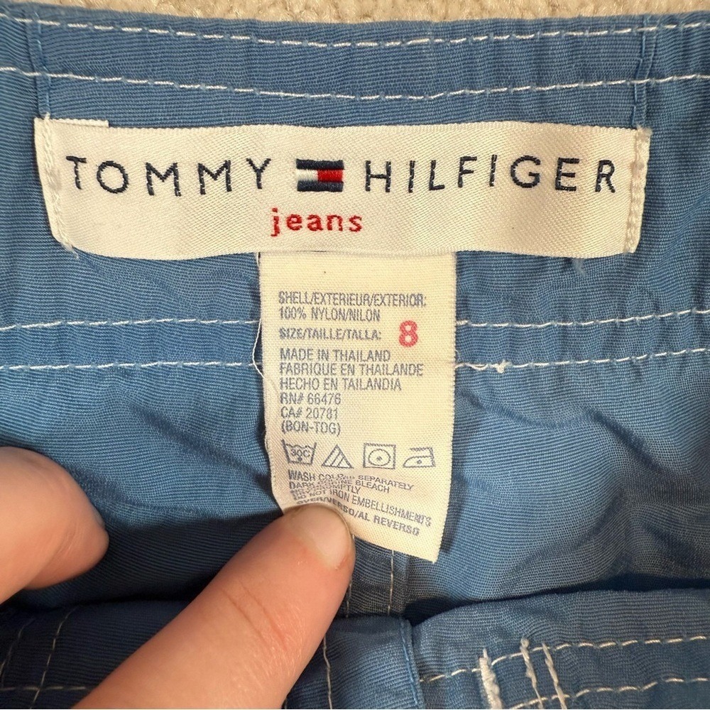 Tommy Hilfiger Women's Drawstring Nylon Blue Shorts Size 8 - Picture 3 of 6